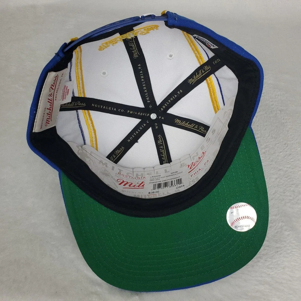 Seattle Mariners‎ Mitchell & Ness MLB Snapback Hat Cap 3D Logo Blue White NWT